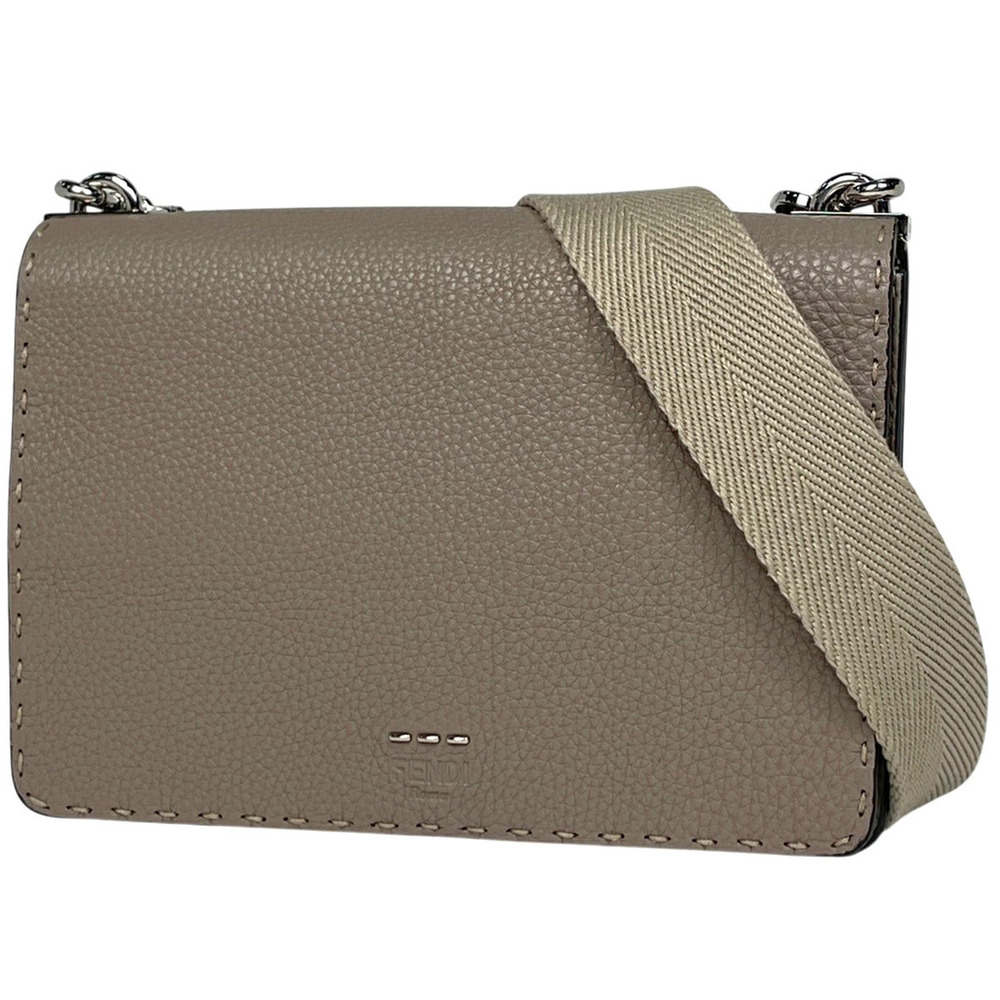 Fendi Selleria Shoulder Bag Cuoio Leather Beige Cream
